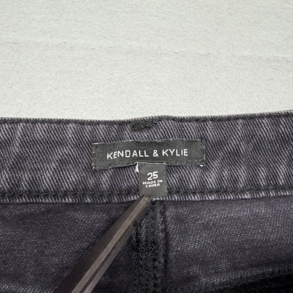 Kendall & Kylie Womens Black Denim Lace Up Front Mini Skirt Size 25 100% Cotton - Picture 3 of 6